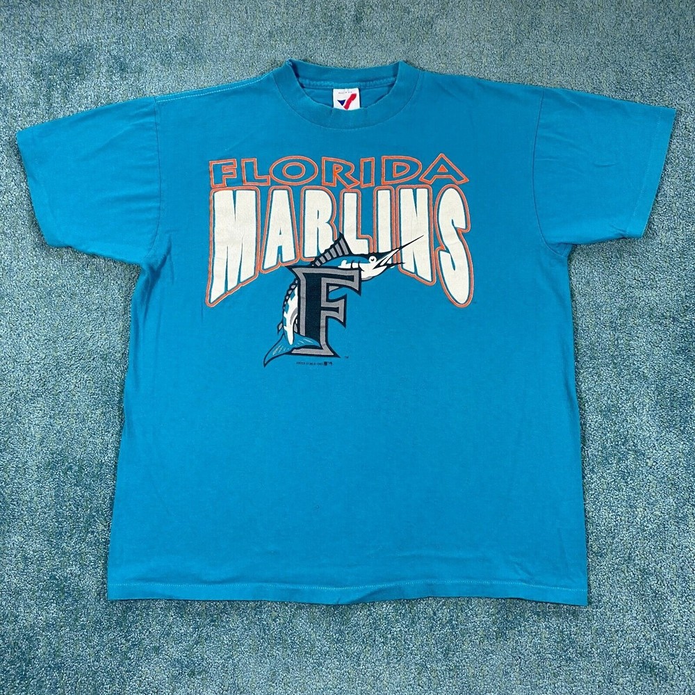 VINTAGE Florida Marlins 1993 Shirt Adult Large Teal MLB Baseball Mens 90s VTG
